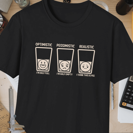 Optimistic vs Pessimistic vs Realistic Unisex Softstyle T-Shirt