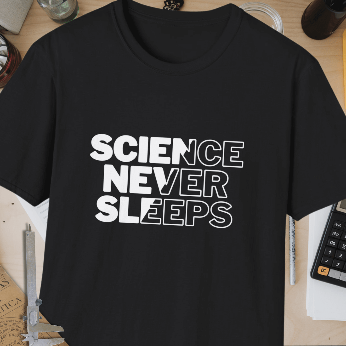 Science Never Sleeps Unisex Softstyle T-Shirt