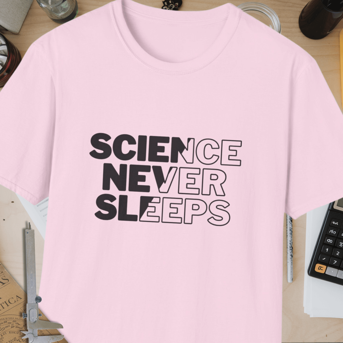 Science Never Sleeps Unisex Softstyle T-Shirt