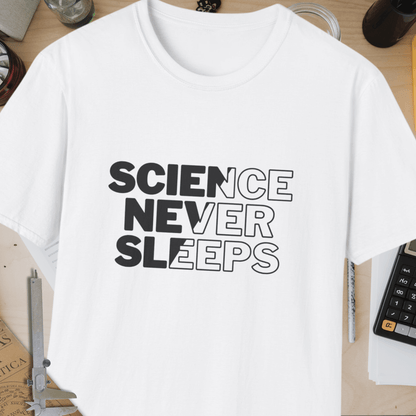 Science Never Sleeps Unisex Softstyle T-Shirt